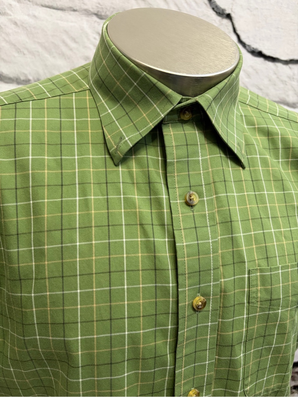 L.L. Bean 100% Cotton Wrinkle Free Traditional Fit Button Up Short Sleeve Plaid